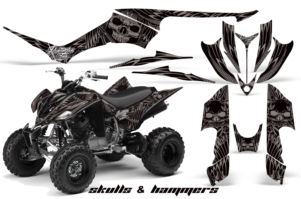 Yamaha Raptor 350 Graphics HI Skulls&Hammers Silver